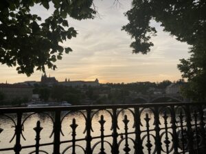 Prague View Riverside Night